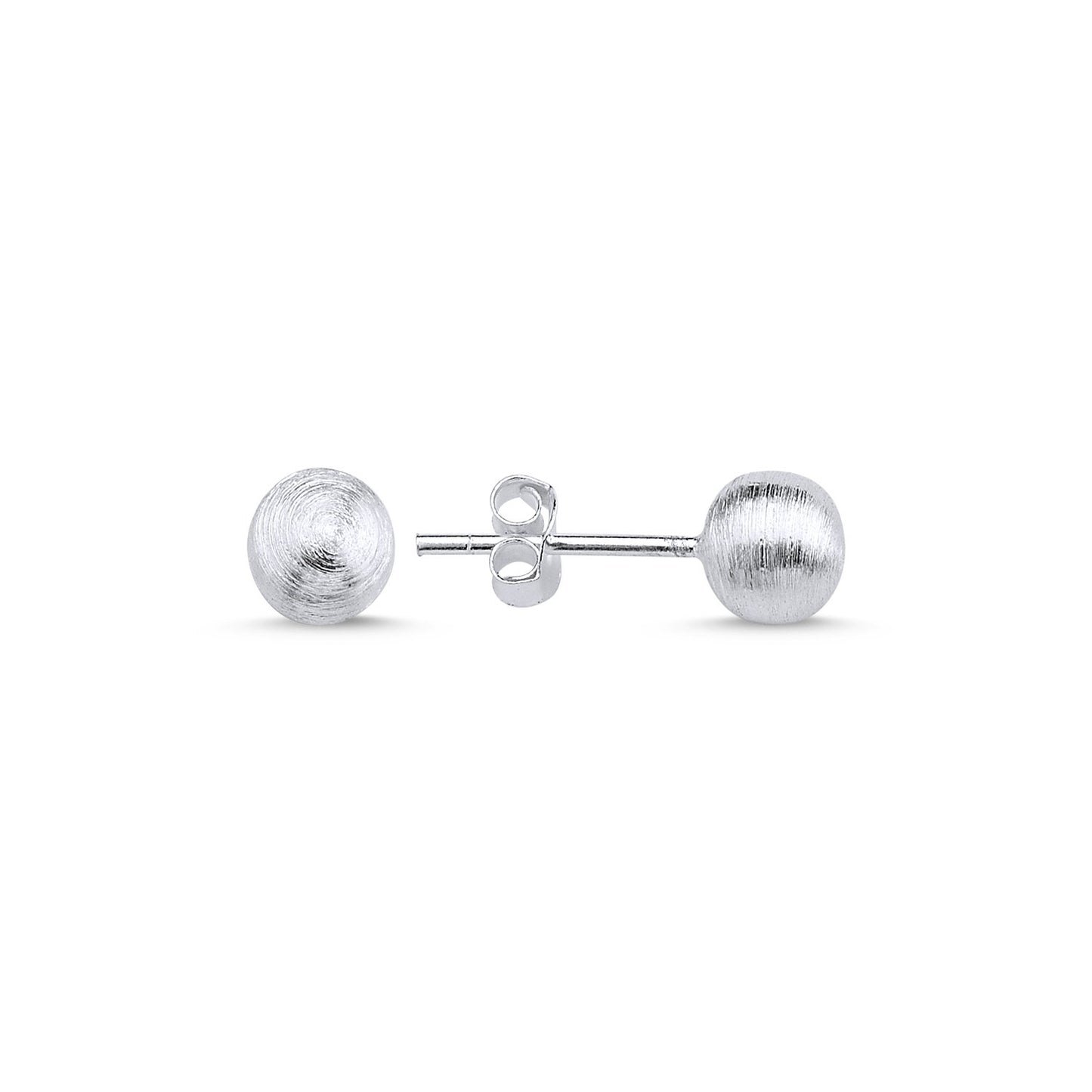 Silverella Gümüş 925 Ayar 6mm Broseli Top Küpe SE2025E86836