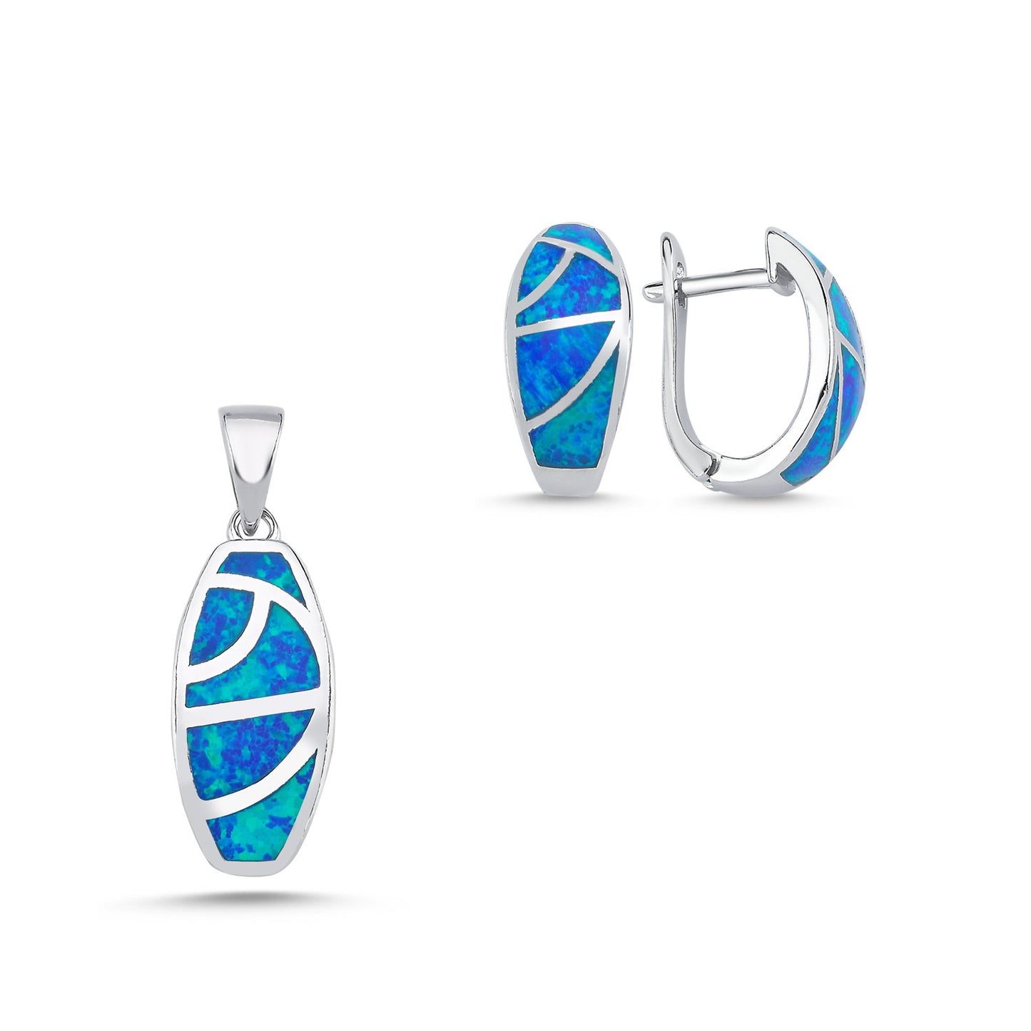 Silverella Gümüş 925 Ayar Opal Taşlı Set SE2025S102192