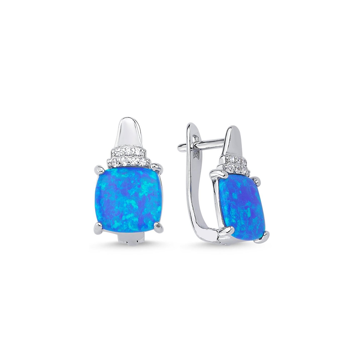 Silverella Gümüş 925 Ayar Opal & Zirkon Taşlı Küpe SE2025E102185