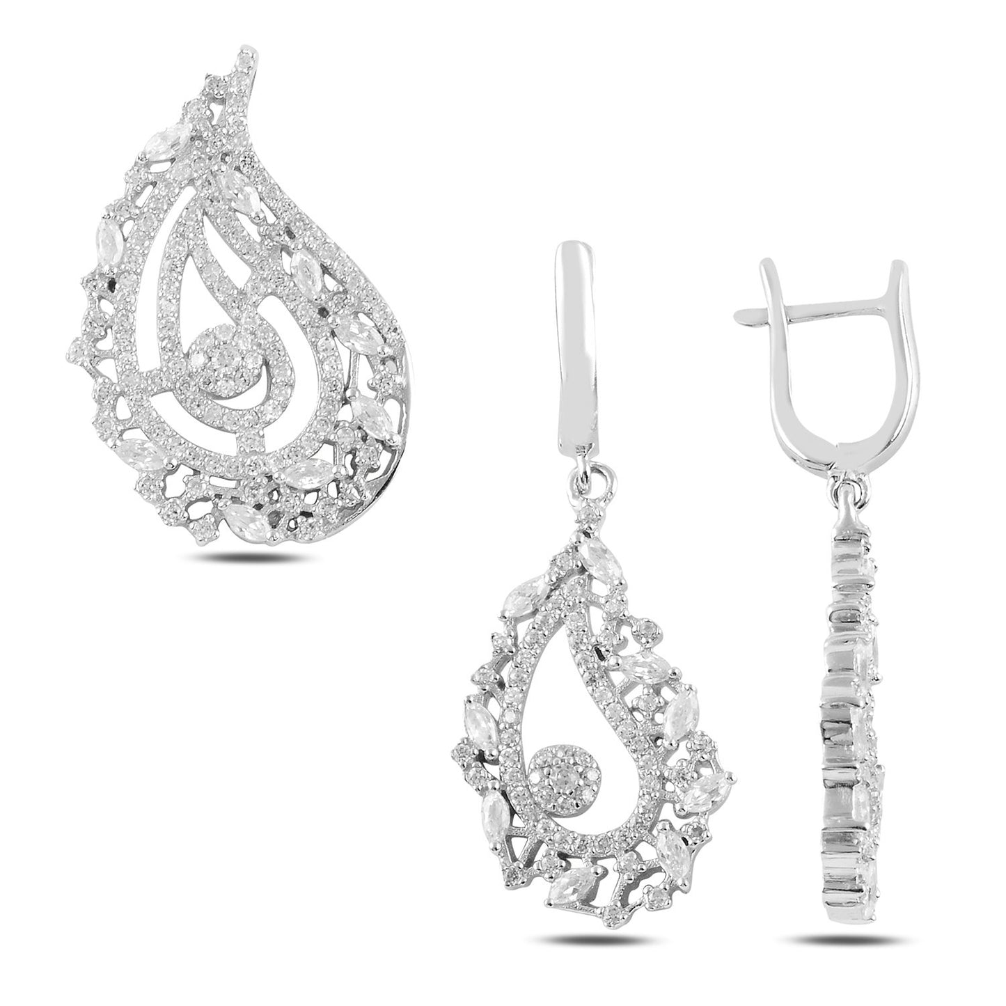 Silverella Gümüş 925 Ayar Zirkon Taşlı Set SE2025S100137