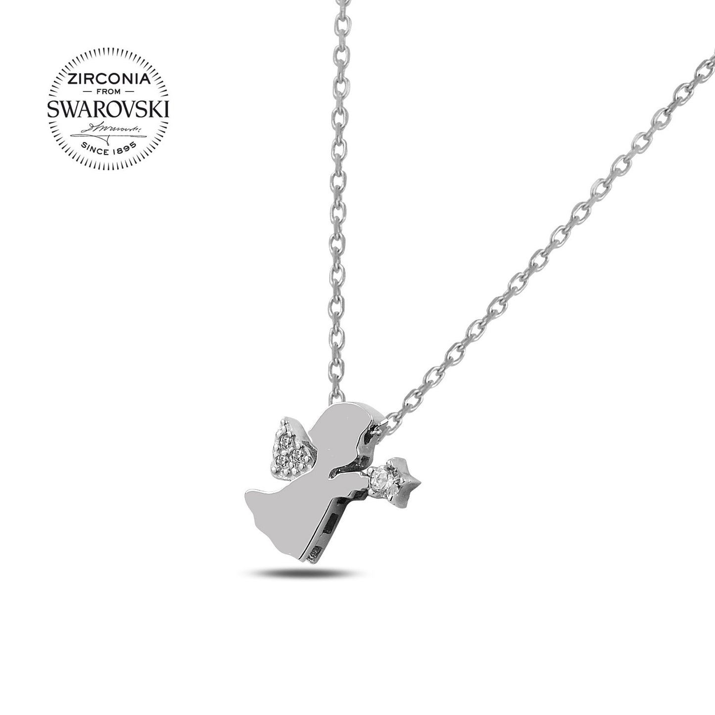 Silverella Gümüş 925 Ayar Swarovski Zirconia Taşlı Peri Kolye SE2025N87955
