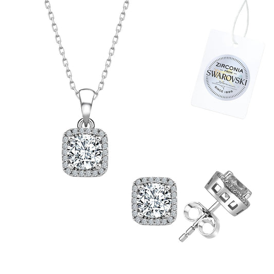 Silverella Gümüş 925 Ayar Swarovski Zirconia Taşlı Set SE2025S107279