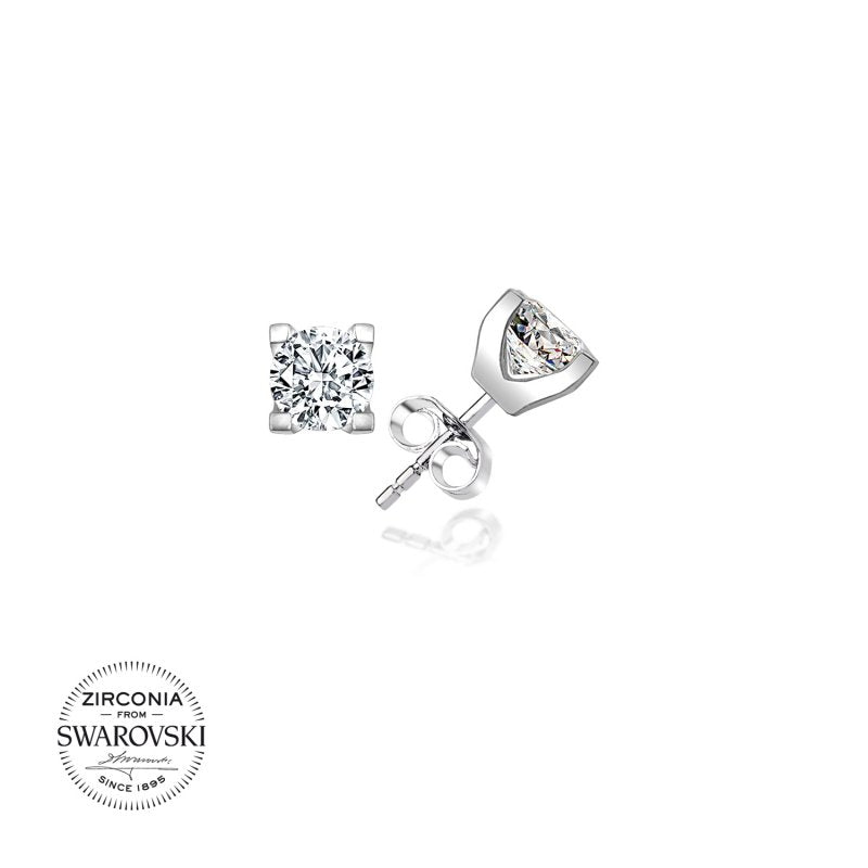 Silverella Gümüş 925 Ayar Swarovski Zirconia Taşlı Taşlı Tektaş Küpe SE2025E96242