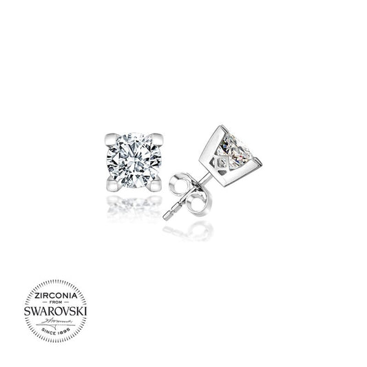 Silverella Gümüş 925 Ayar Swarovski Zirconia Taşlı Tektaş Küpe SE2025E96230