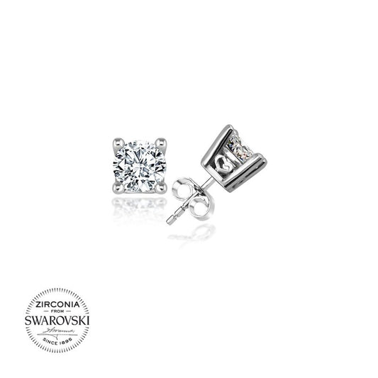 Silverella Gümüş 925 Ayar Swarovski Zirconia Taşlı Tektaş Küpe SE2025E96235