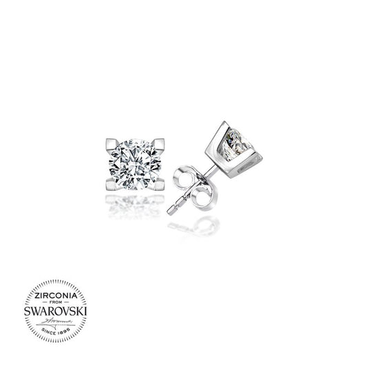 Silverella Gümüş 925 Ayar Swarovski Zirconia Taşlı Tektaş Küpe SE2025E96238