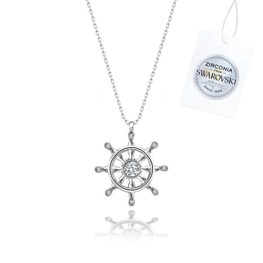 Silverella Gümüş 925 Ayar Swarovski Zirconia Taşlı Dümen Kolye SE2025N92473