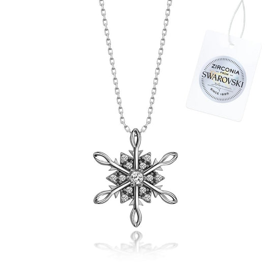Silverella Gümüş 925 Ayar Swarovski Zirconia Taşlı Kar Tanesi Kolye SE2025N93096