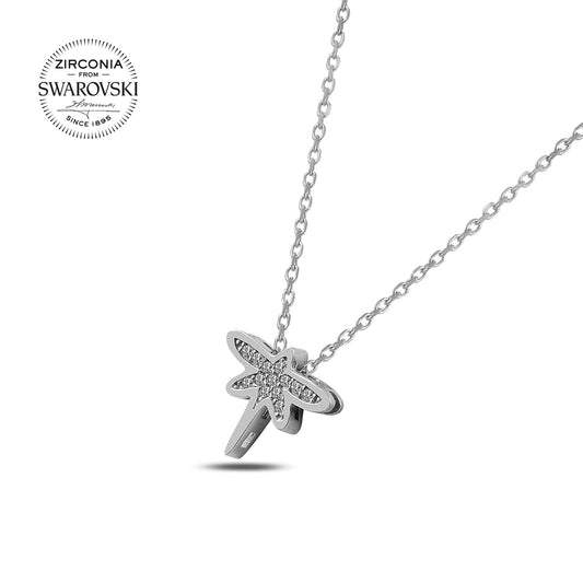 Silverella Gümüş 925 Ayar Swarovski Zirconia Taşlı Yusufçuk Kolye SE2025N87931
